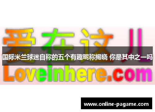 国际米兰球迷自称的五个有趣昵称揭晓 你是其中之一吗